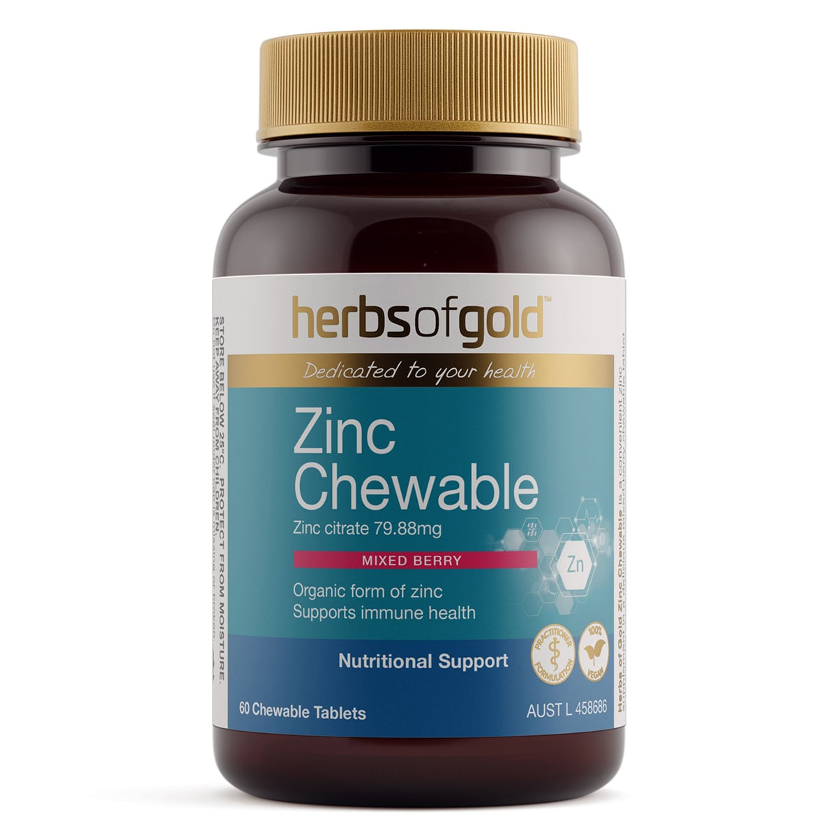 Herbs of Gold Zinc Chewable 60 Tablets