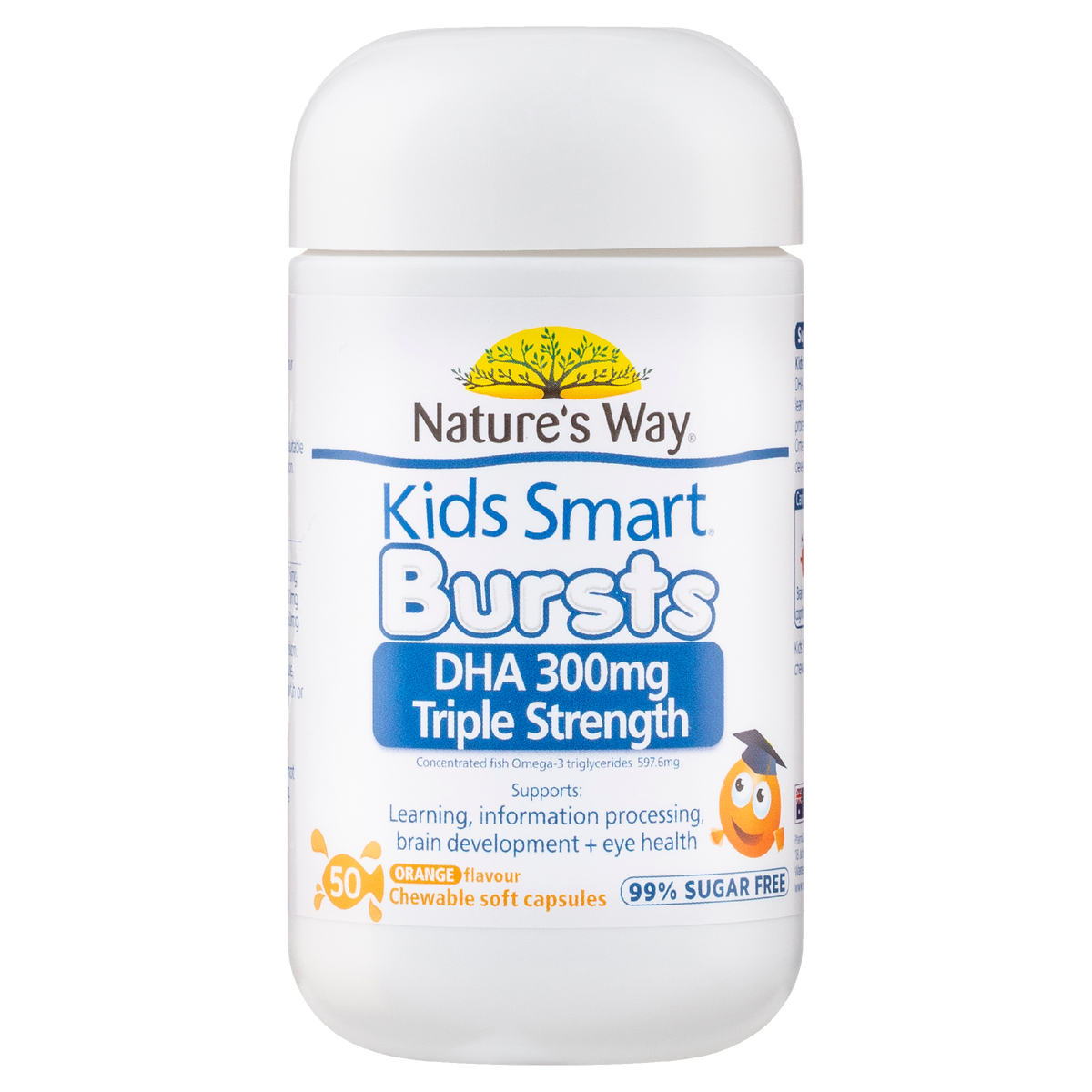 Nature's Way Kids Smart Bursts DHA 300mg Triple Strength 50s front pack