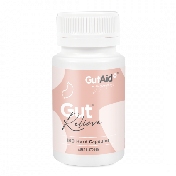 GutAid Gut Relieve 180 capsules front pack